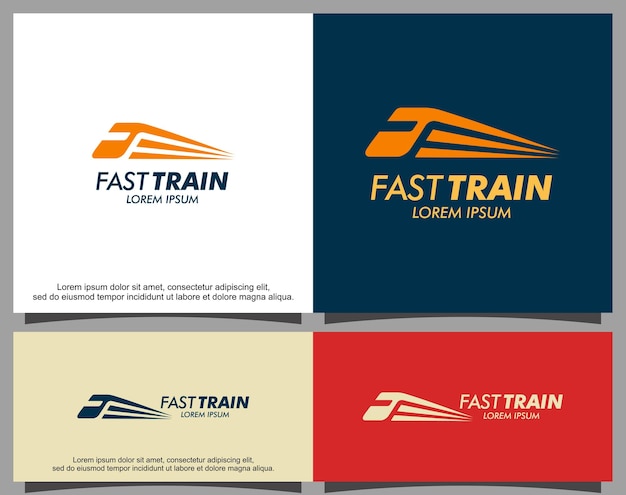 Public transportation fast train logo template