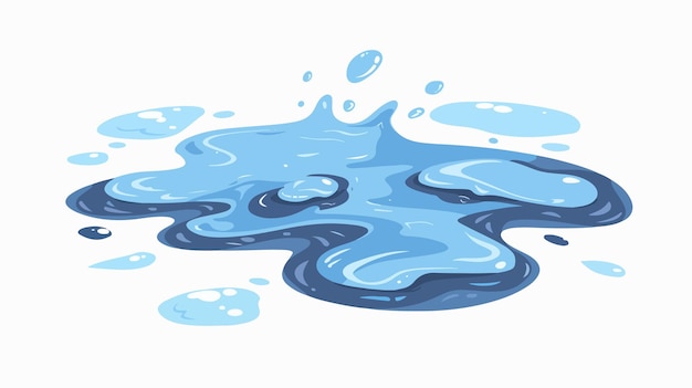 Vector puddle of water flat icon wet place vector illustration