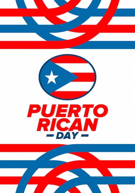 Vector puerto rican day festival and parade independence and freedom holiday puerto rico flag vector