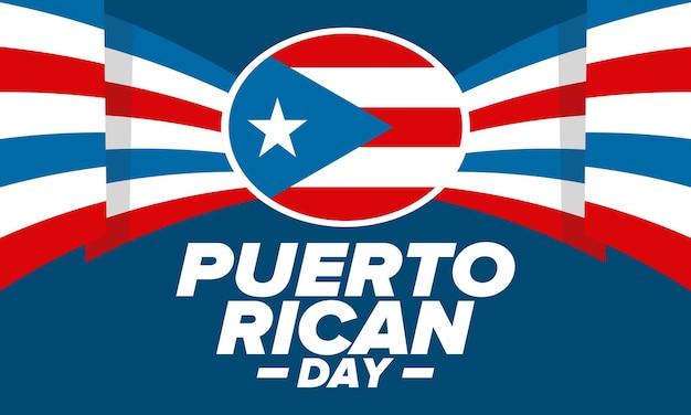 Vector puerto rican day national happy holiday independence freedom festival puerto rico flag vector