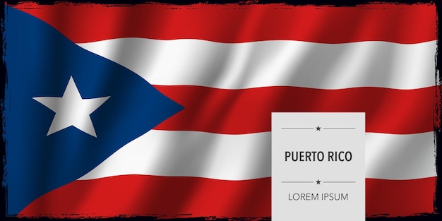 Puerto Rico template independence day greeting card, banner vector illustration. Puerto Rican national holiday design element with bodycopy