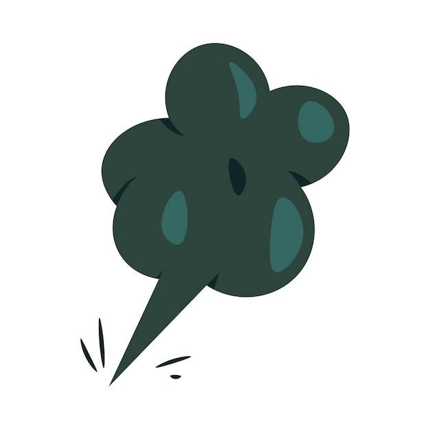 puff of smoke flat illustration full color icon