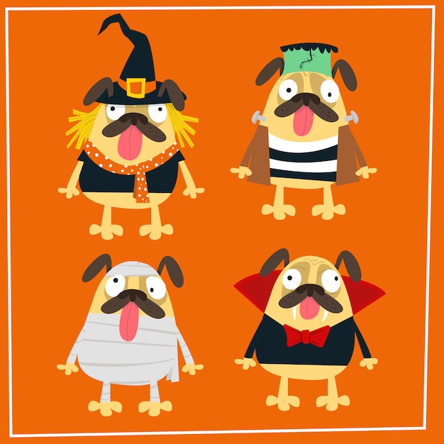 Pug Halloween costume collection