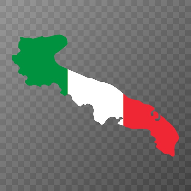 Puglia Map Region of Italy Vector illustration