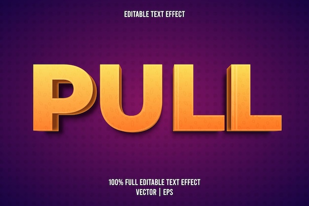 Pull editable text effect cartoon style