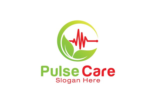 Vector pulse care logo design template