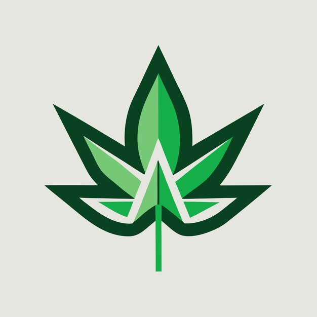 Vector the pulse leaves cannabis logo design concept vector art and illustration