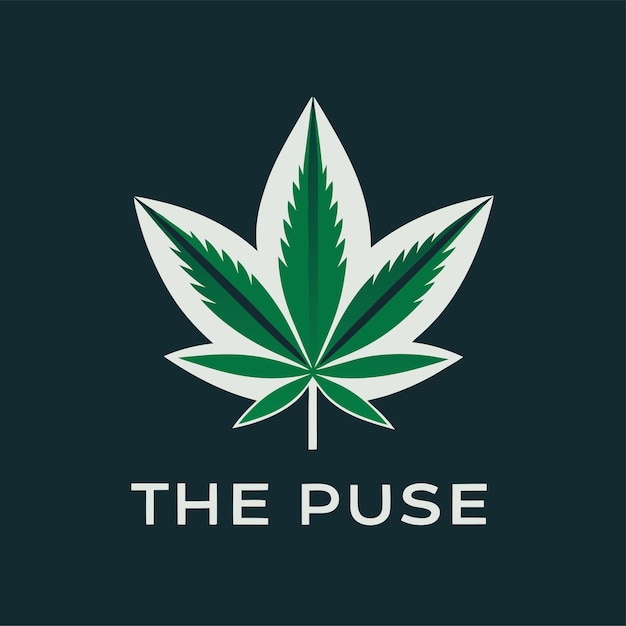 The Pulse Leaves cannabis logo design concept vector art and illustration