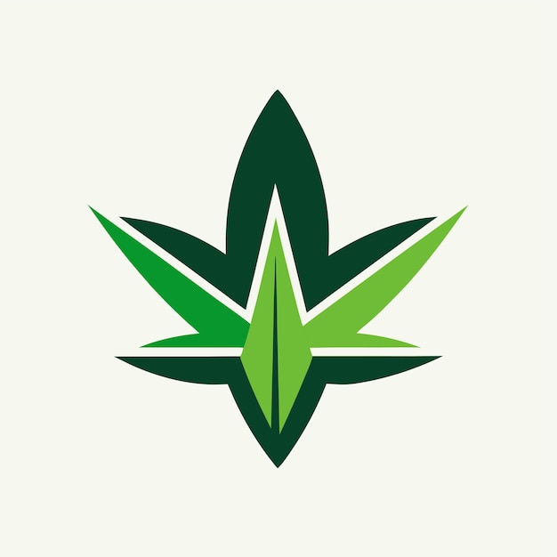 Vector the pulse leaves cannabis logo design concept vector art and illustration