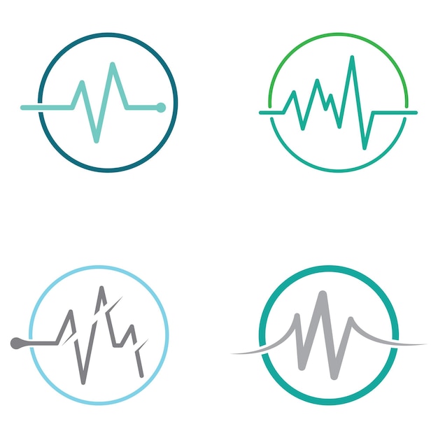 Pulse line or medical wave Vector logo design concept illustration template