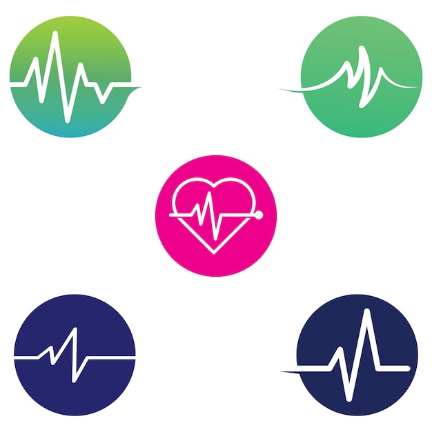 Pulse line or medical wave Vector logo design concept illustration template