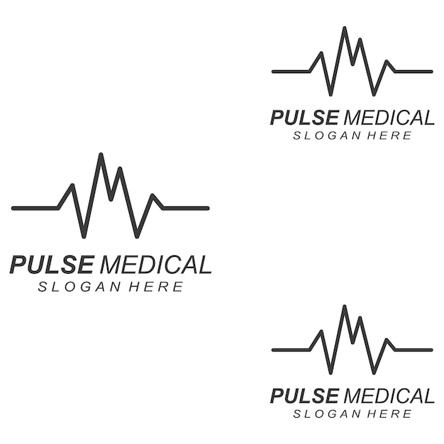 Pulse line or medical wave Vector logo design concept illustration template