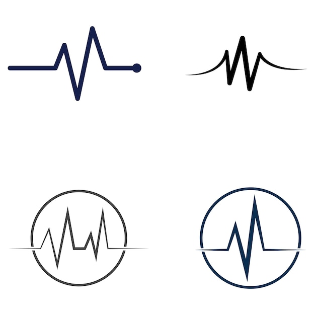 Pulse line or medical wave Vector logo design concept illustration template