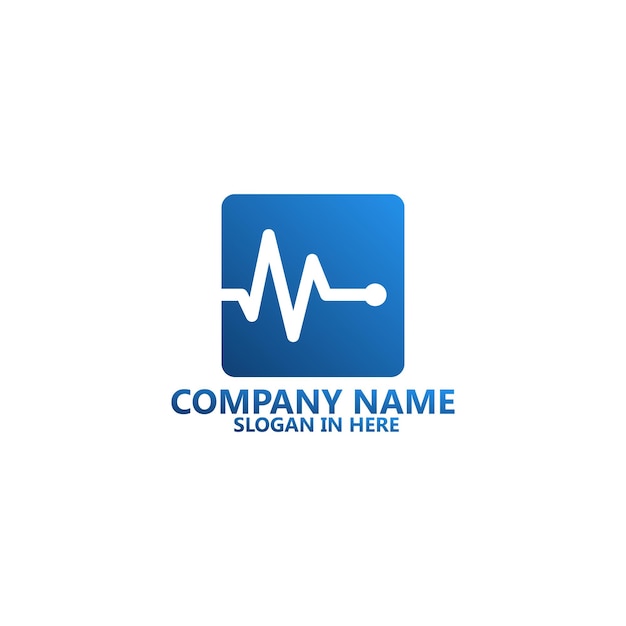 Pulse logo template premium vector