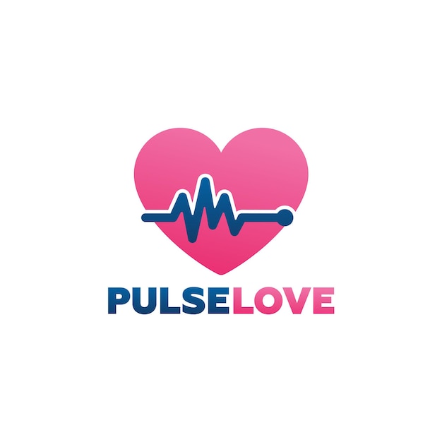 Pulse Love Logo Template Design Vector, Emblem, Design Concept, Creative Symbol, Icon