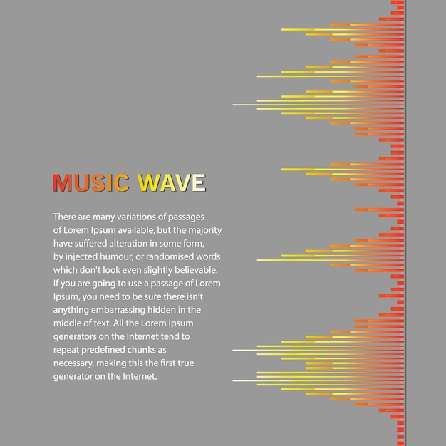 Vector pulse music player background poster with equalizer element audio colorful sound wave design banner vector digital media waveform illustration