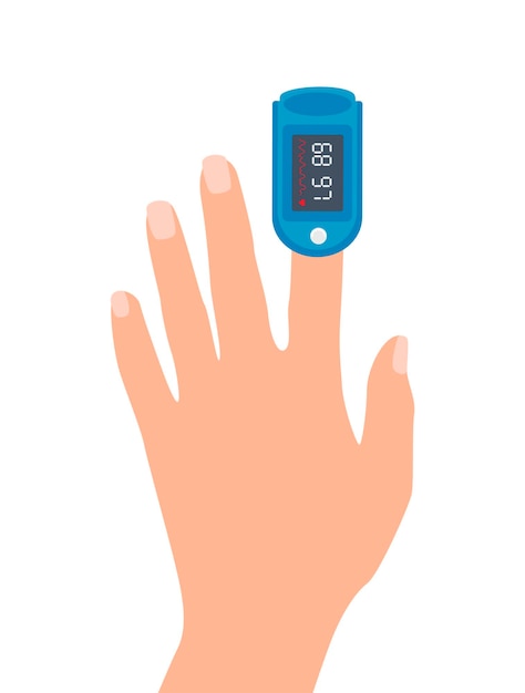 Pulse oximeter oxygen saturation medical instrument oximeter isolated on a white background