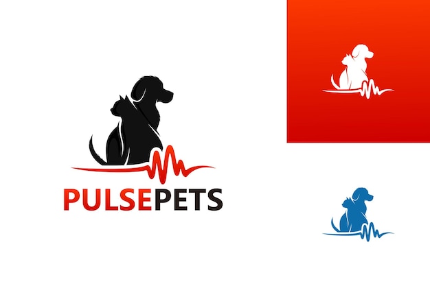 Pulse Pets Logo Template Design Vector, Emblem, Design Concept, Creative Symbol, Icon