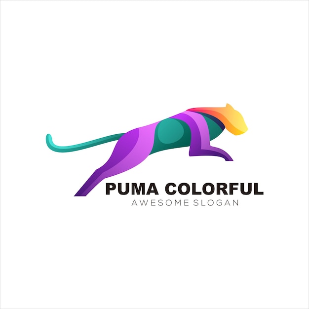 puma colorful logo illustration