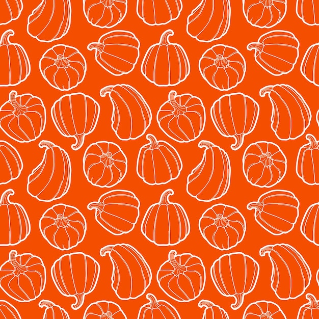 Vector pumkin seamless pattern. cute vector pumpkins