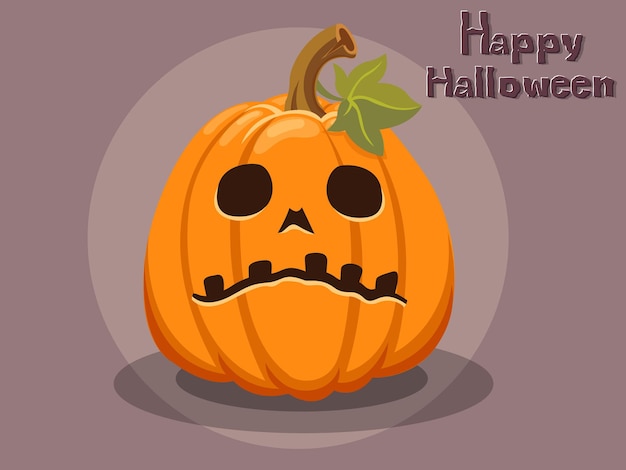 Pumpkin cartoon vector halloween on background.Vector illustration.