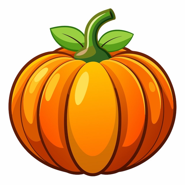 Vector pumpkin clipart cartoon style vector illustration