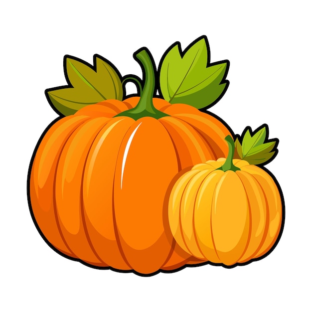 Pumpkin clipart vector illustration isolated on white background