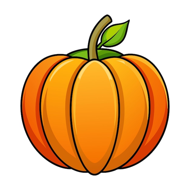 Pumpkin clipart vector illustration isolated on white background