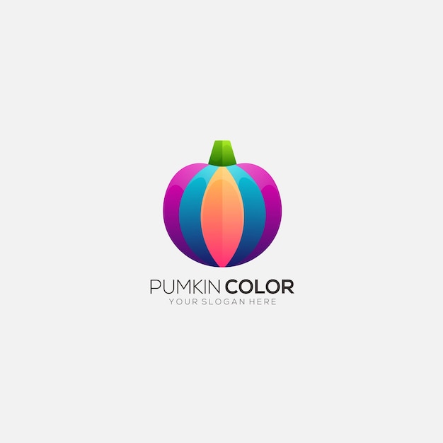 Pumpkin color design gradient vector logo icon