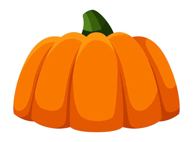 Pumpkin drawing. Squash simple cartoon flat image isolated on white background