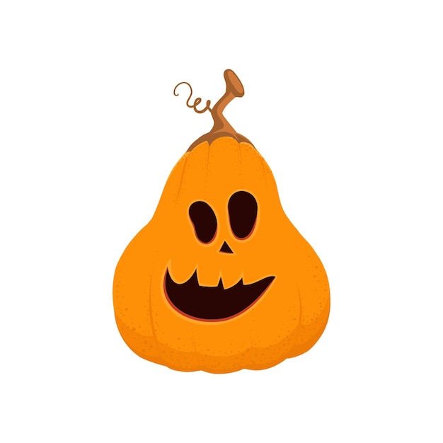 Pumpkin face with funny smile, design element for Halloween