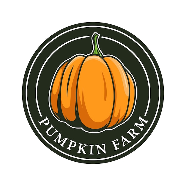 pumpkin farm logo design template