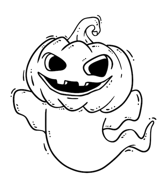 Pumpkin Ghost Coloring Page