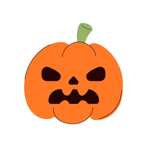 Pumpkin halloween decoration vector flat Illustration