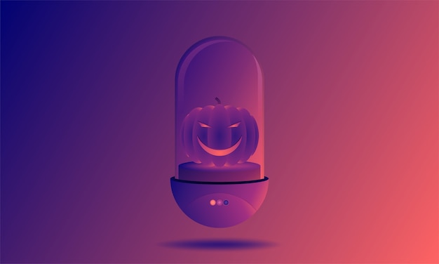 Pumpkin for Halloween illustration with gradient color