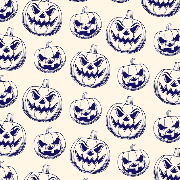 Pumpkin halloween seamless pattern minimlist design