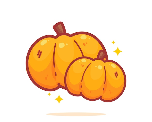 Pumpkin hand drawn cartoon art illustration