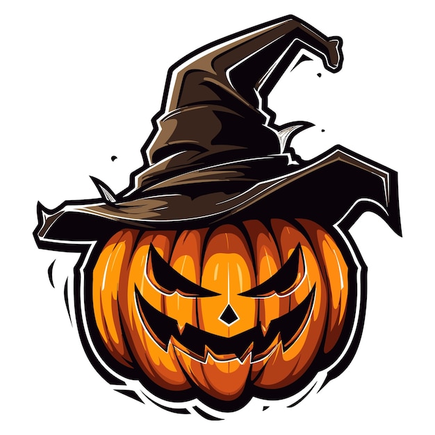 Pumpkin Happy halloween Scary print for design Vector illustration