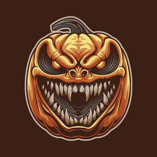 Pumpkin Head mascot great illustration for your branding business