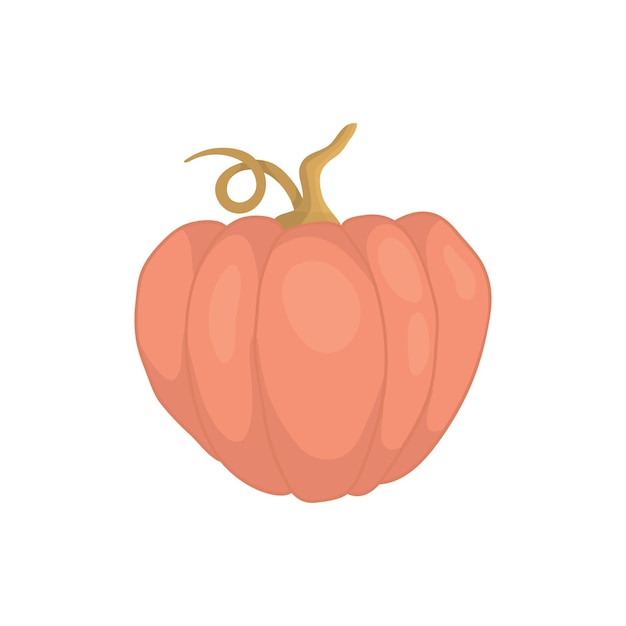 Pumpkin icon hot pink fruit Vector illustration of pumpkin for Halloween or harvest badges for children's clothing or stationery