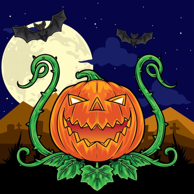 Pumpkin Monster Halloween Background