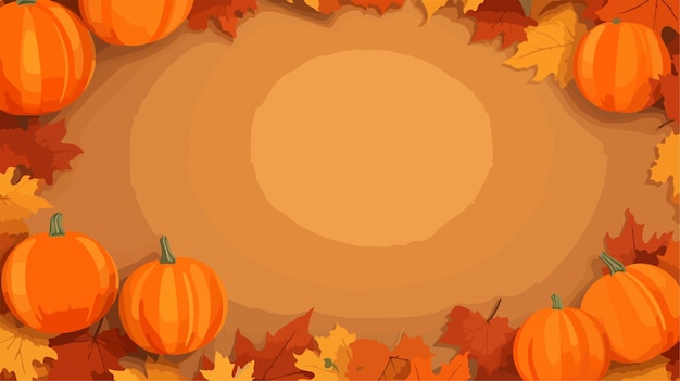 a pumpkin patch with a round border and a round frame with a round border