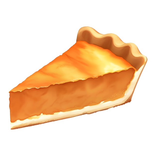 Pumpkin Pie Slice Isolated Hand Drawn Painting Illustration