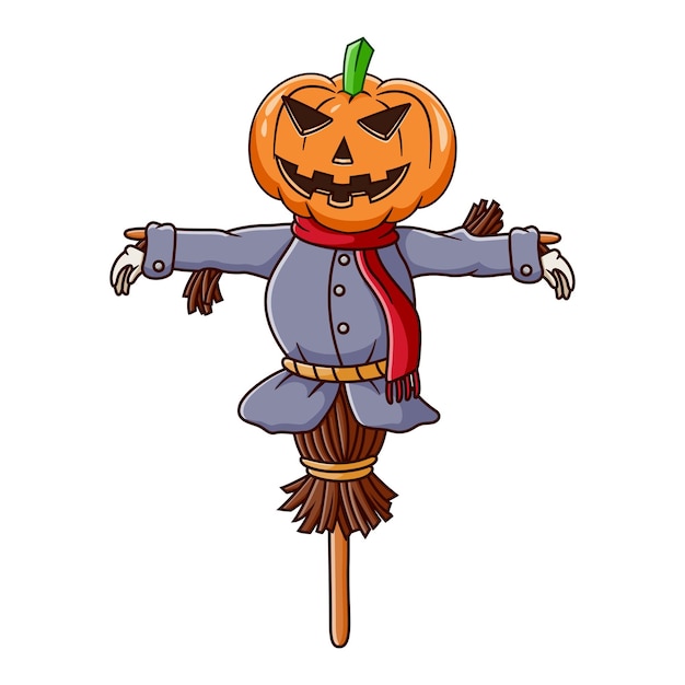 Pumpkin scarecrow cartoon character