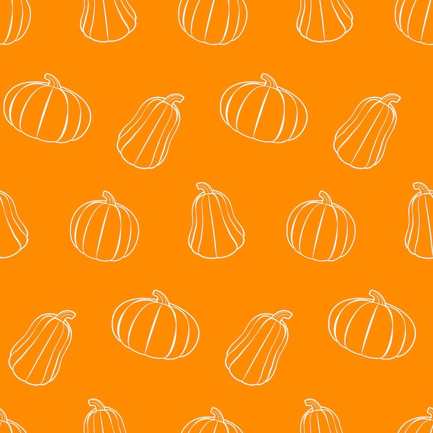 Pumpkin seamless pattern on white background