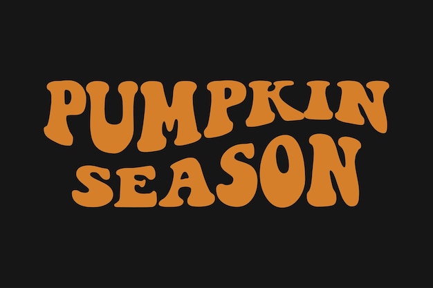 Pumpkin Season Halloween Retro Wavy Typography T-shirt