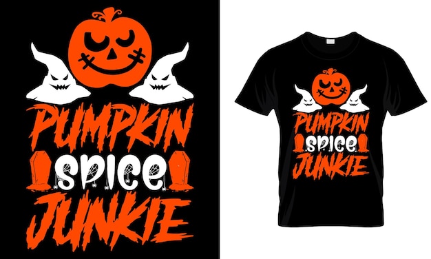 Vector pumpkin spice junkie halloween shirt