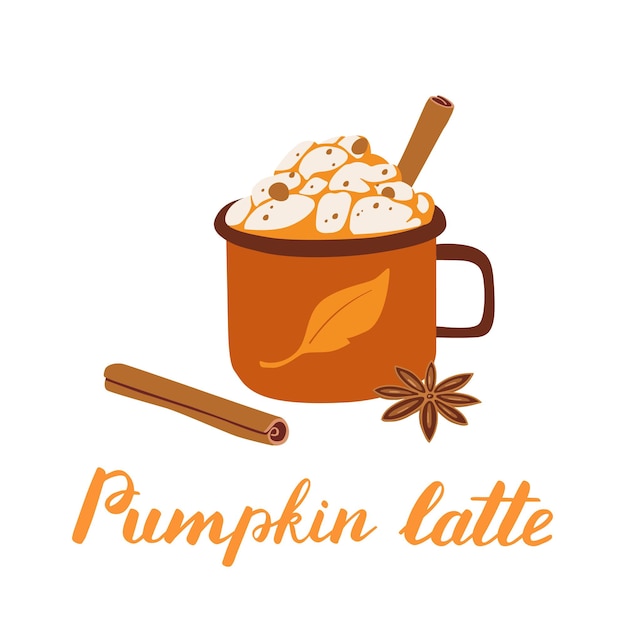 Pumpkin spice latte in cozy mug