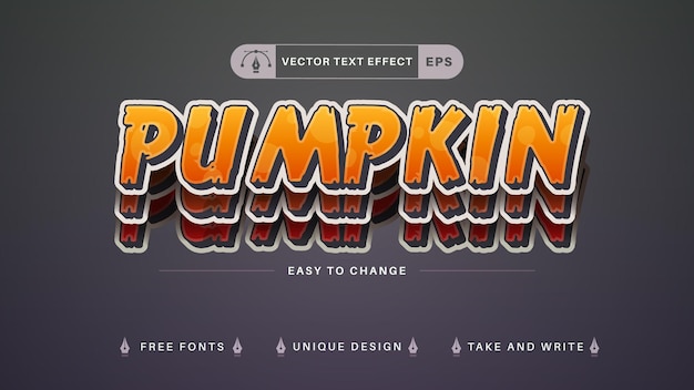 Pumpkin Sticker Editable Text Effect, Font Style