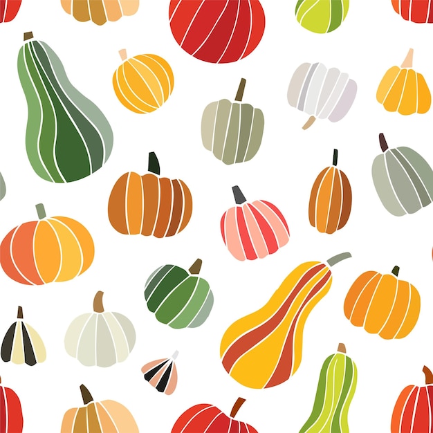 Pumpkin trendy vector seamless pattern